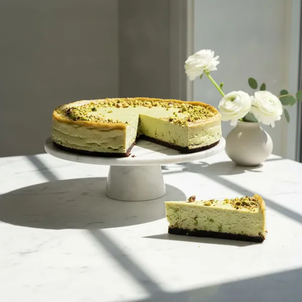 Pistáciový cheesecake