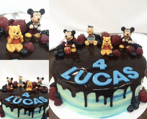 Detská torta s postavičkami disney a čerstvým ovocím