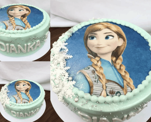 Detská torta anna z rozprávky frozen