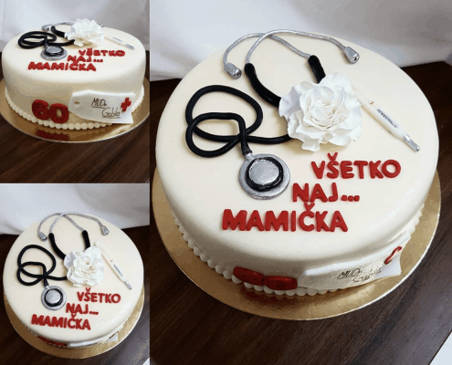 Narodeninová torta pre doktorku so stetoskopom