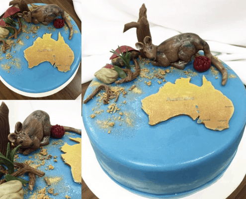 Narodeninová torta s kengurov s motívom austrálie